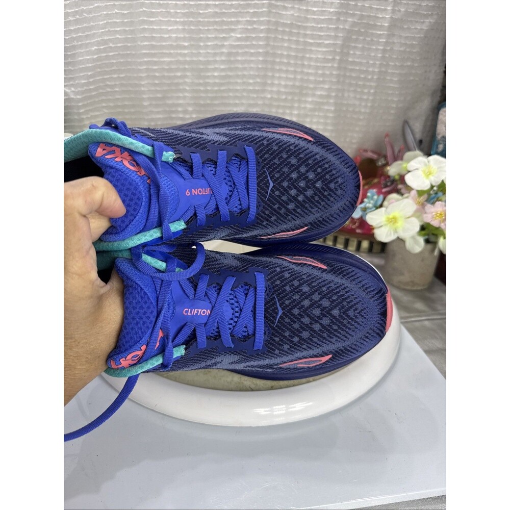 (B2) Hoka One One Women's Running Shoes, Size 8 B Clifton 9 1127896 BBCRM, Blue - Picture 15 of 15